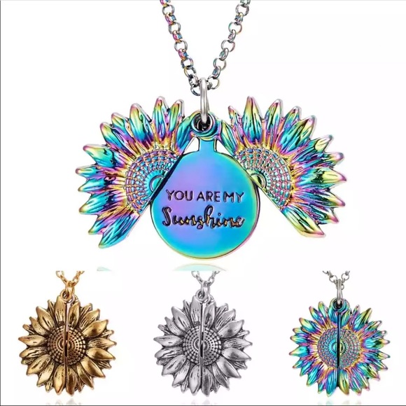 Rainbow You Are My Sunshine Open Locket Necklace - Picture 7 of 8